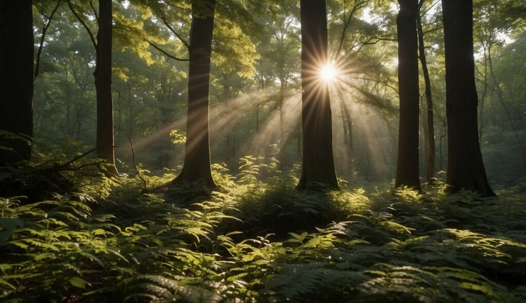Native Long Island trees in a deciduous forest
