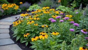 New York native perennials garden featuring black-eyed susan